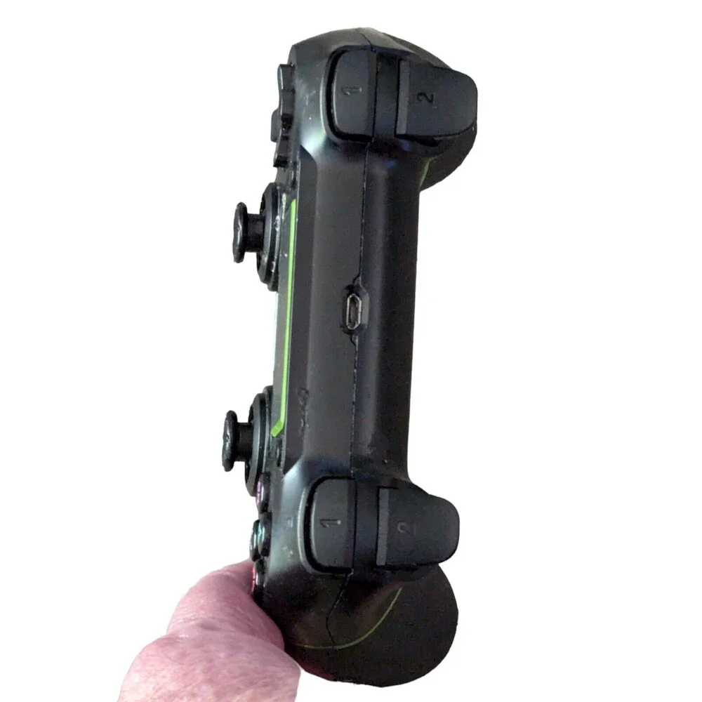 Unbranded PlayStation 4 PS4 Dualshock Wireless Controller Jet Black Green Stripe